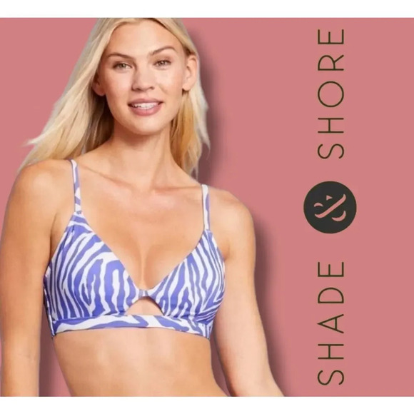 Shade & Shore Women’s Longline Keyhole Swim Top Purple Tiger Print NWT - Picture 7 of 7